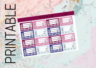 PRINTABLE Anna Bill due add ons | Standard Vertical Planner Stickers