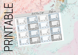 PRINTABLE Baby mine Bill due add ons | Standard Vertical Planner Stickers
