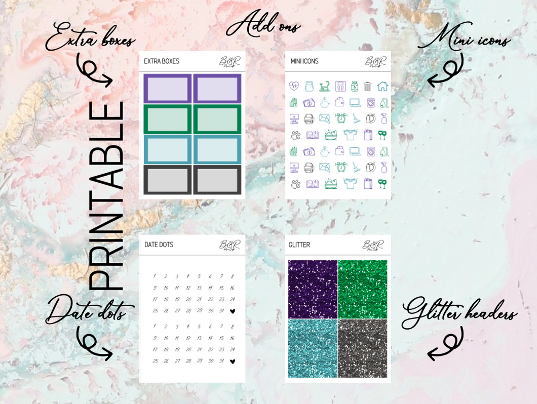 PRINTABLE Haunted Mansion Add ons sheets | Standard Vertical Planner Stickers