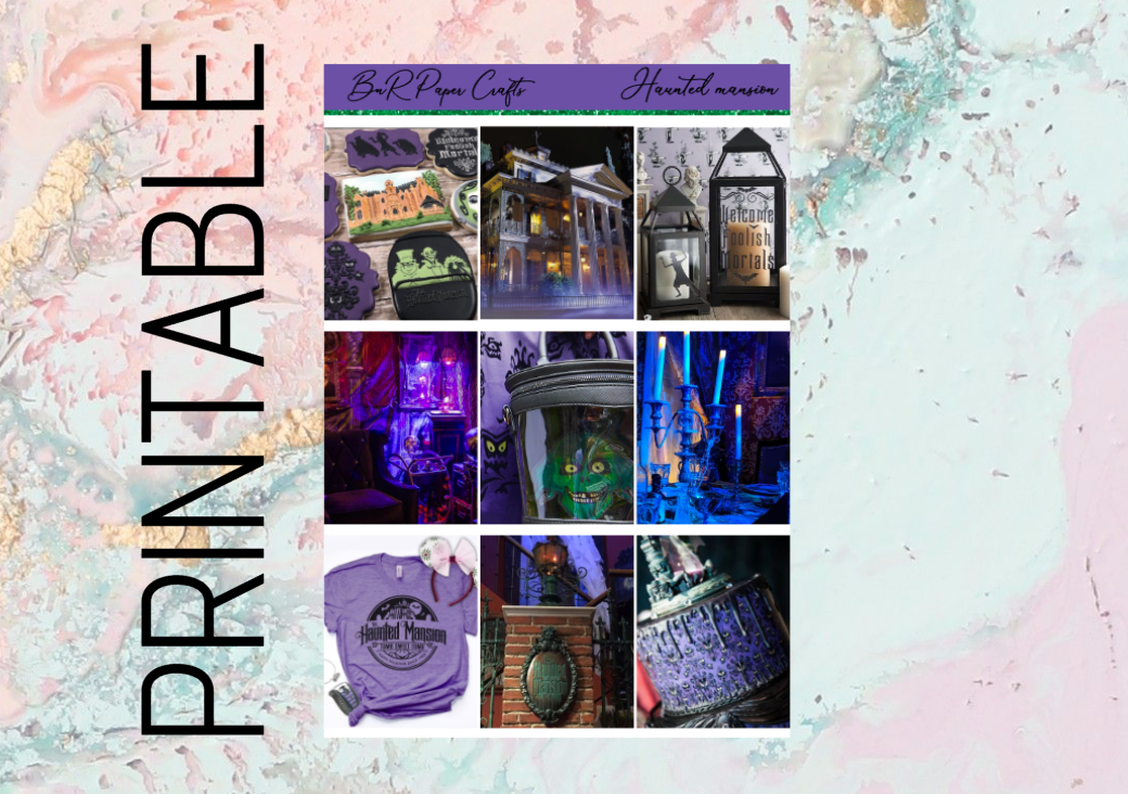 PRINTABLE Haunted Mansion Standard vertical kit | Standard Vertical Planner Stickers