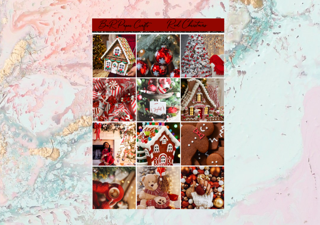 Red Christmas B6 kit | Standard Vertical Planner Stickers