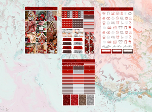 PRINTABLE Red Christmas B6 kit | Standard Vertical Planner Stickers