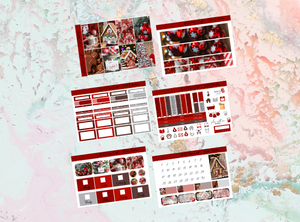 Red Christmas Happy Planner Deluxe kit | Standard Vertical Planner Stickers