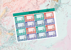 Ariel bill due add on sheet | Standard Vertical Planner Stickers