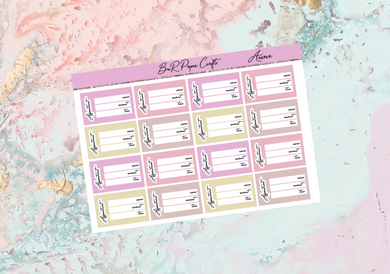 Aurora Appointment label add on sheet | Standard Vertical Planner Stickers