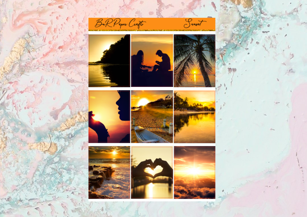 Sunset Deluxe kit | Standard Vertical Planner Stickers