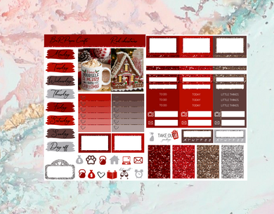 Red Christmas  Micro kit | Standard Vertical Planner Stickers