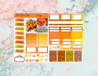 Orange Micro kit | Standard Vertical Planner Stickers