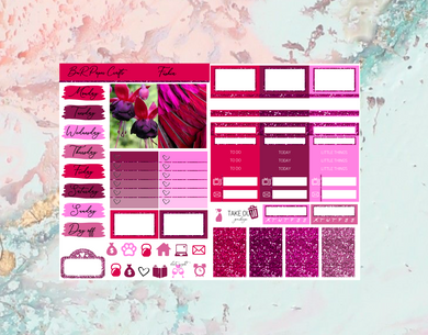 Fushia Micro kit | Standard Vertical Planner Stickers