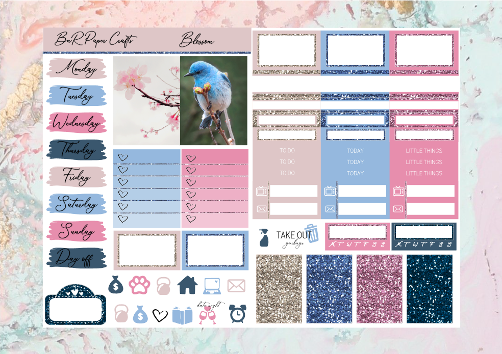 Blossom Micro kit | Standard Vertical Planner Stickers