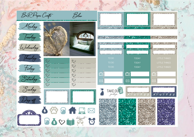 Blue Micro kit | Standard Vertical Planner Stickers