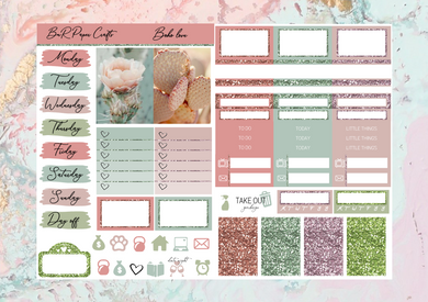 Boho love Micro kit | Standard Vertical Planner Stickers