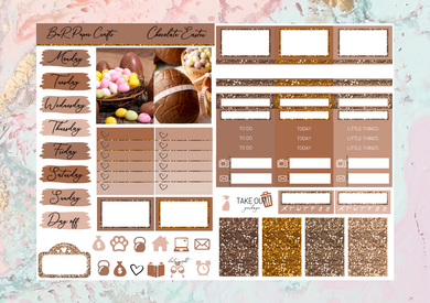 Chocolate easter Micro kit | Standard Vertical Planner Stickers
