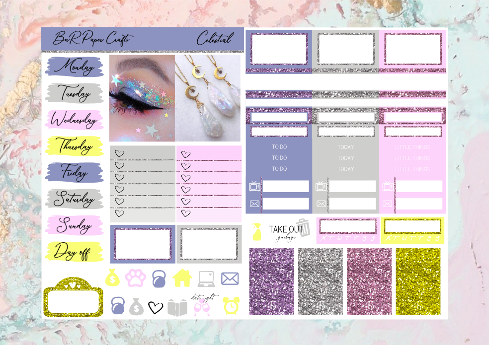 Celestial Micro kit | Standard Vertical Planner Stickers