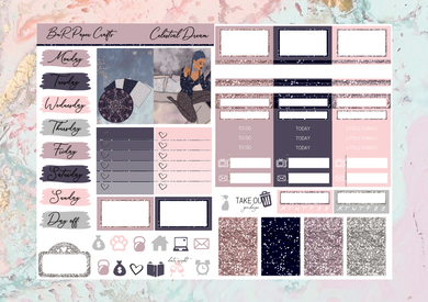 Celestial dream Micro kit | Standard Vertical Planner Stickers