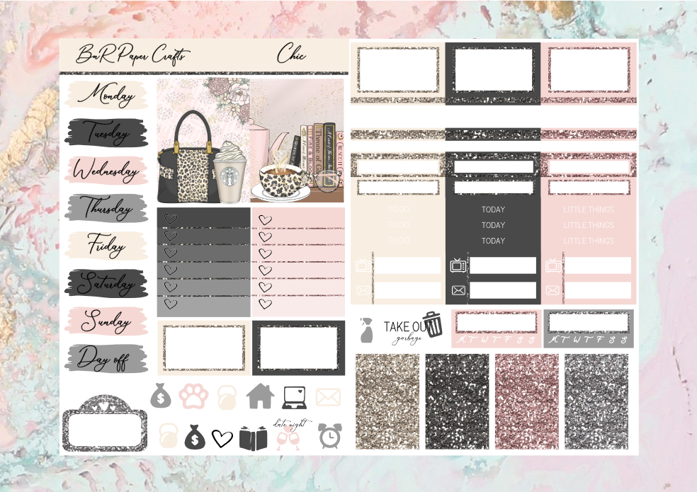 Chic Micro kit | Standard Vertical Planner Stickers