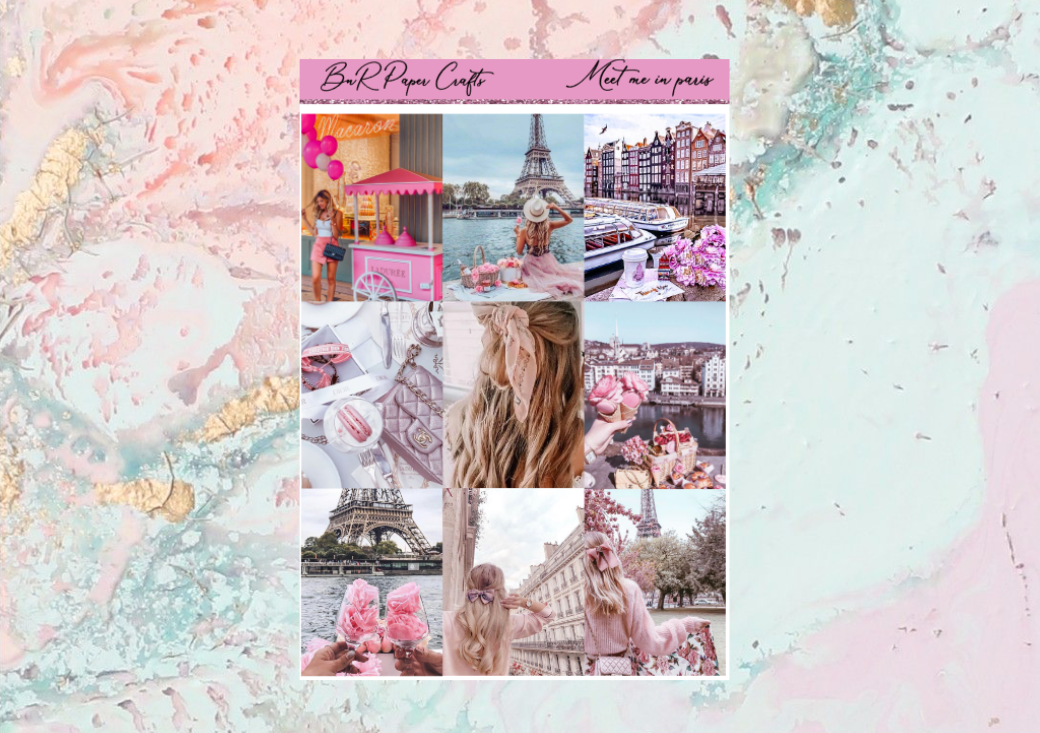 Meet me in Paris Deluxe kit | Standard Vertical Planner Stickers