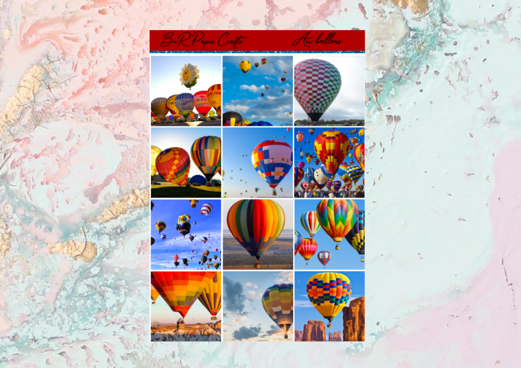 Air balloons B6 FULL BOXES only | Standard Vertical Planner Stickers