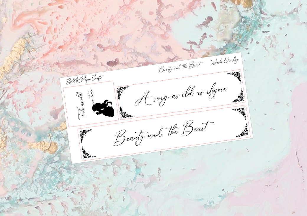 Beauty and the Beast Washi foil overlays | Foil Planner Stickers