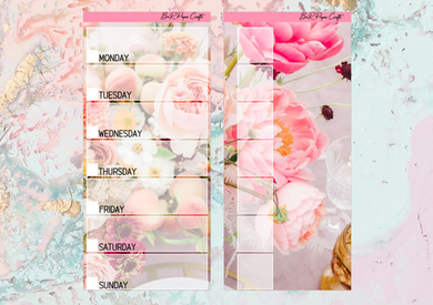 Floral Hobonichi full page kit | Weeks Vertical Planner Stickers