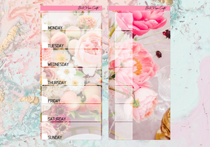 Floral Hobonichi full page kit | Weeks Vertical Planner Stickers