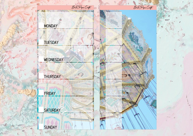 Carnival Hobonichi full page kit | Weeks Vertical Planner Stickers