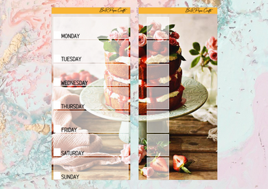 Cake Hobonichi full page kit | Weeks Vertical Planner Stickers