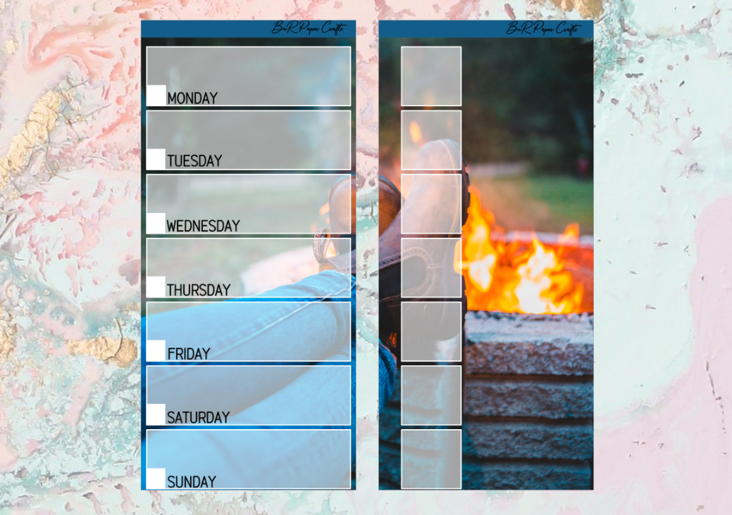 Bonfire Hobonichi full page kit | Weeks Vertical Planner Stickers