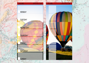 Air balloons Hobonichi full page kit | Weeks Vertical Planner Stickers