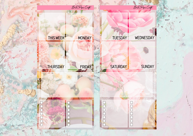 Floral Ideas full page kit | Weeks Vertical Planner Stickers