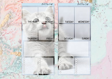 Cat lover Ideas full page kit | Weeks Vertical Planner Stickers