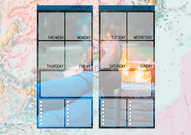 Bonfire Ideas full page kit | Weeks Vertical Planner Stickers