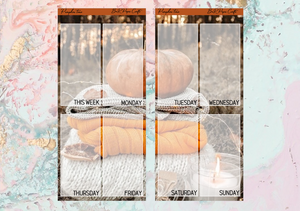 Pumpkin time PP weeks full page kit | Weeks Vertical Planner Stickers