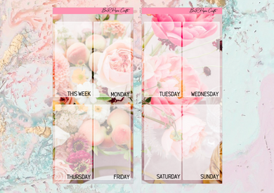 Floral PP weeks full page kit | Weeks Vertical Planner Stickers