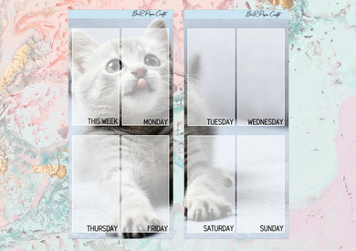 Cat lover PP weeks full page kit | Weeks Vertical Planner Stickers