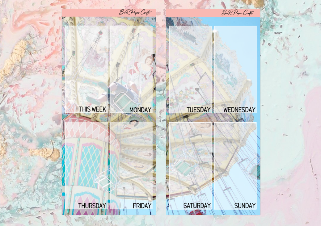 Carnival PP weeks full page kit | Weeks Vertical Planner Stickers