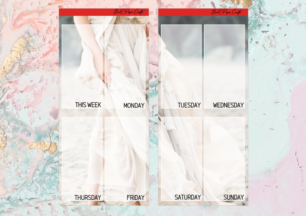 Ariel 2 PP weeks full page kit | Weeks Vertical Planner Stickers