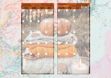 Pumpkin time Monthly full page kit | Weeks Vertical Planner Stickers