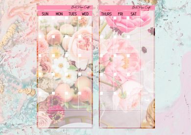 Floral Monthly full page kit | Weeks Vertical Planner Stickers
