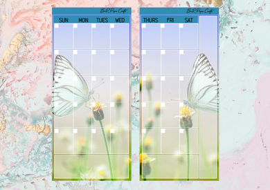 Butterfly Monthly full page kit | Weeks Vertical Planner Stickers