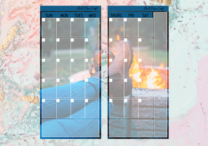 Bonfire Monthly full page kit | Weeks Vertical Planner Stickers