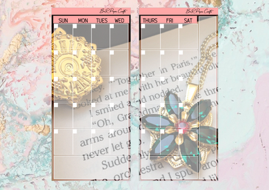 Anastasia Monthly full page kit | Weeks Vertical Planner Stickers