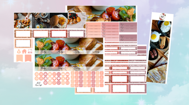 Breakfast Monthly kit | Standard Vertical Planner Stickers