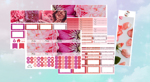 Rose Monthly kit | Standard Vertical Planner Stickers