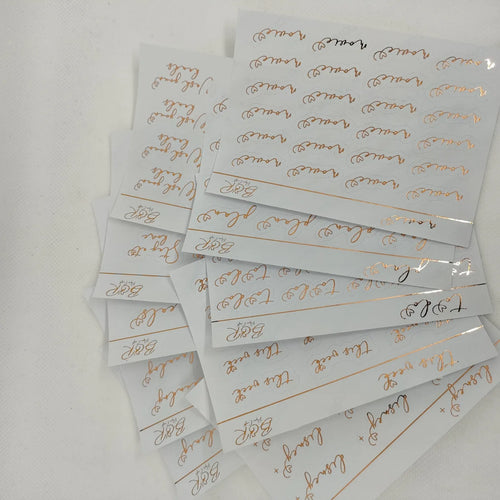 10 Foiled scripts matte sticker paper