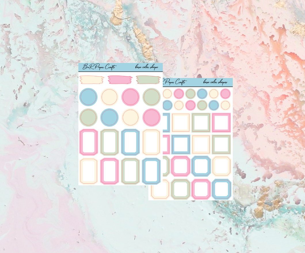 Easter Shapes journaling kit | Standard Vertical Planner Stickers