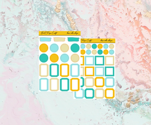 Lemon Shapes journaling kit | Standard Vertical Planner Stickers