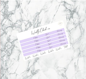 Lilac Weeckly Check-in Kit | EC Planner Stickers | EC Budget Stickers