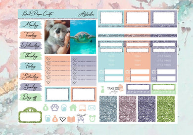 Australia Micro kit | Standard Vertical Planner Stickers