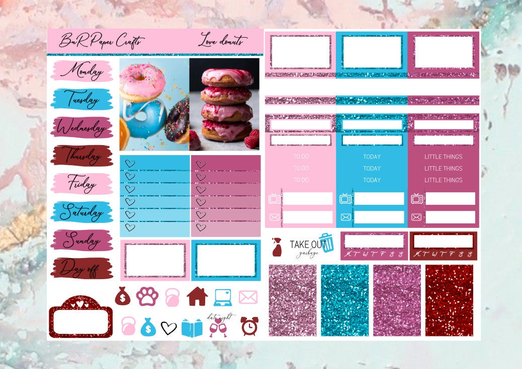 Love Donuts Micro kit | EC Planner Stickers